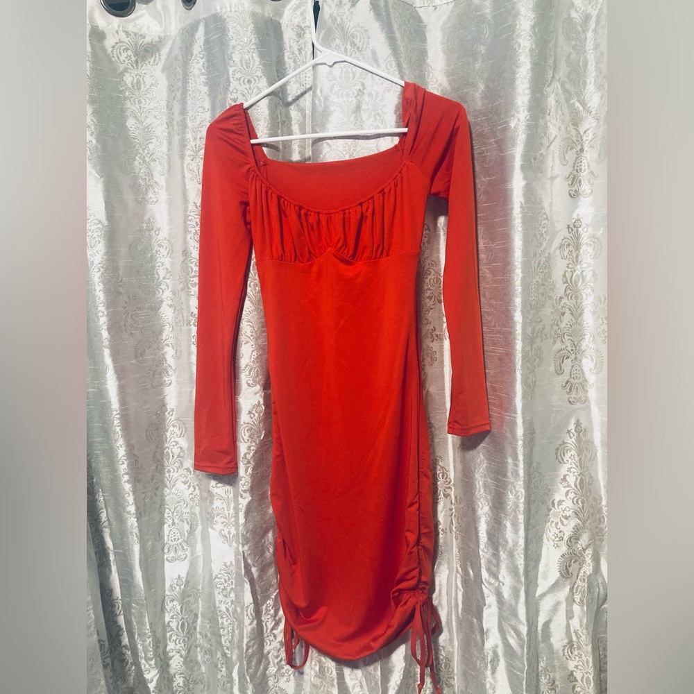 Effordram size 4 Bodycon scrunch dress with slide ties